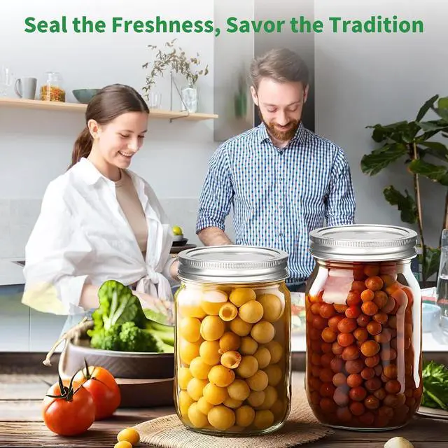 Alt view image 7 of 7 - 36Pcs Mason Jar Lids with Rings Wide Mouth, Upgrade Canning Lids with Rings/Bands for Ball, Kerr Jars and More, Split-Type with Leak Proof & Airtight, Food Grade Material for Mason Jars