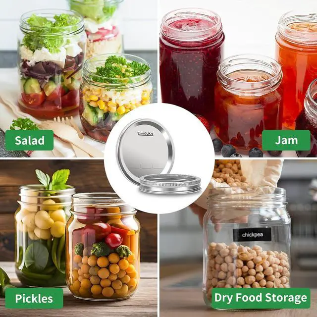 Alt view image 6 of 7 - 36Pcs Mason Jar Lids with Rings Wide Mouth, Upgrade Canning Lids with Rings/Bands for Ball, Kerr Jars and More, Split-Type with Leak Proof & Airtight, Food Grade Material for Mason Jars
