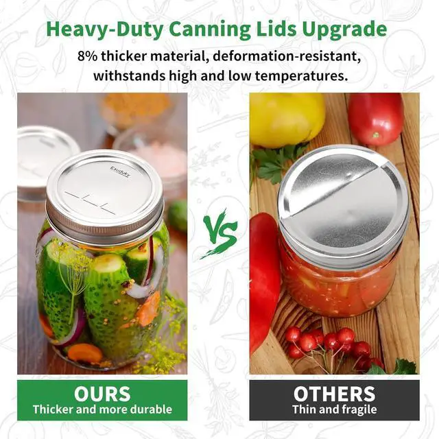 Alt view image 3 of 7 - 36Pcs Mason Jar Lids with Rings Wide Mouth, Upgrade Canning Lids with Rings/Bands for Ball, Kerr Jars and More, Split-Type with Leak Proof & Airtight, Food Grade Material for Mason Jars