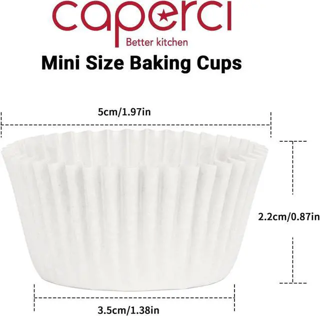 Alt view image 7 of 7 - Caperci 500 Count Mini Cupcake Liners White Muffin Liners Greaseproof No Smell Small Cupcake Wrappers Baking Cups