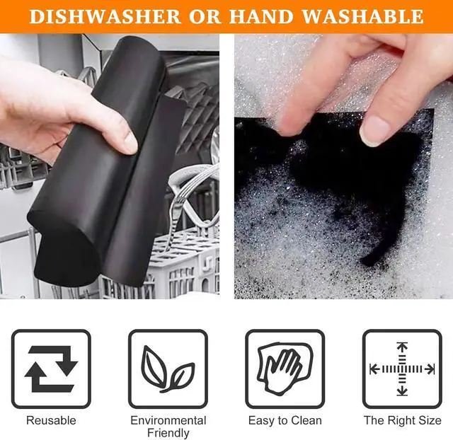 Alt view image 5 of 7 - Air Fryer Liners Reusable Teflon Mats Compatible with Nuwave Bravo xl Air Fryer Toaster Smart Oven, Baking Sheet Liners AirFryer Accessories for Nuwave 12-in-1 30qt Oven, 5 Pcs, 9x13 inches