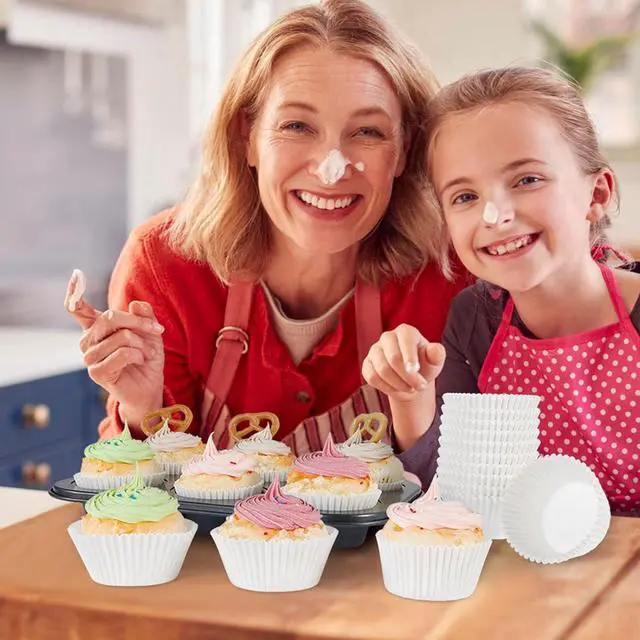 Alt view image 4 of 7 - Caperci 300pcs Standard White Cupcake Liners for Baking - Odorless Greaseproof Paper Muffin Baking Cups for Wedding Birthday Party Baby Shower Festivals (White)