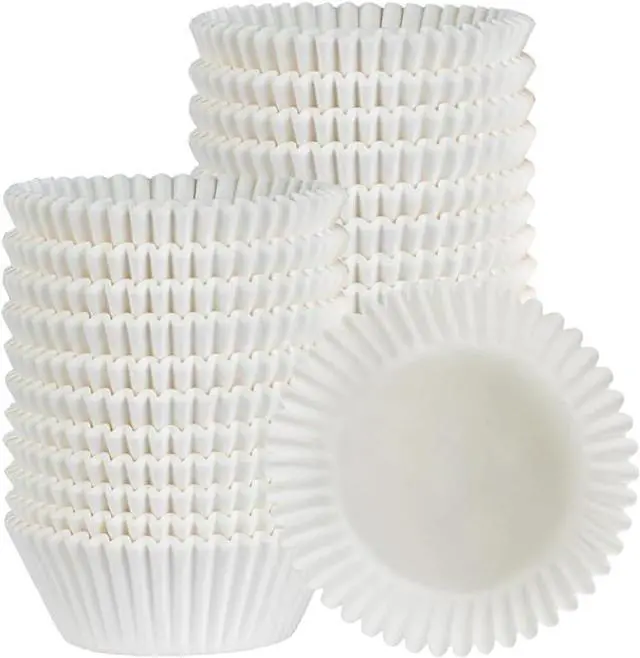 Main image of Caperci 300pcs Standard White Cupcake Liners for Baking - Odorless Greaseproof Paper Muffin Baking Cups for Wedding Birthday Party Baby Shower Festivals (White)