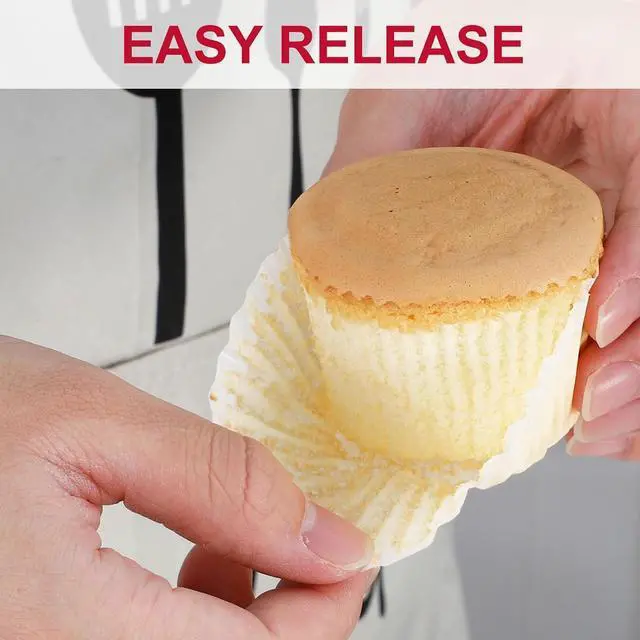 Alt view image 5 of 7 - Caperci 300pcs Standard White Cupcake Liners for Baking - Odorless Greaseproof Paper Muffin Baking Cups for Wedding Birthday Party Baby Shower Festivals (White)
