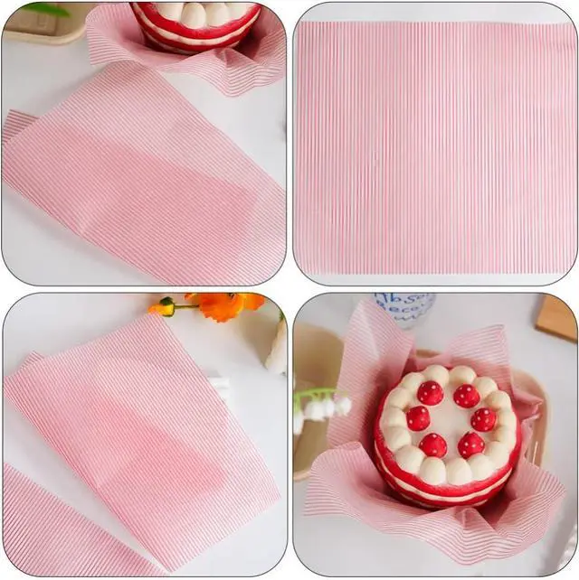 Alt view image 4 of 7 - 50sheets Food Wrapping Wax Paper Packing Paper with Stripe Design for Sandwiches Cookies Fried Foods and More for Microwavable Oven Use