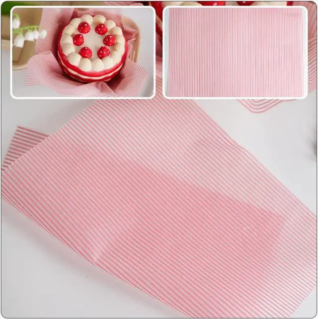 Alt view image 5 of 7 - 50sheets Food Wrapping Wax Paper Packing Paper with Stripe Design for Sandwiches Cookies Fried Foods and More for Microwavable Oven Use