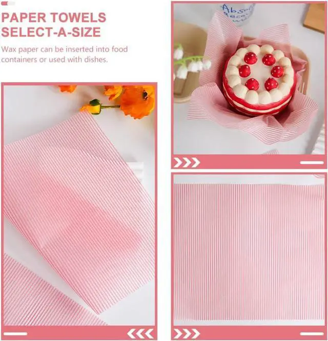 Alt view image 7 of 7 - 50sheets Food Wrapping Wax Paper Packing Paper with Stripe Design for Sandwiches Cookies Fried Foods and More for Microwavable Oven Use