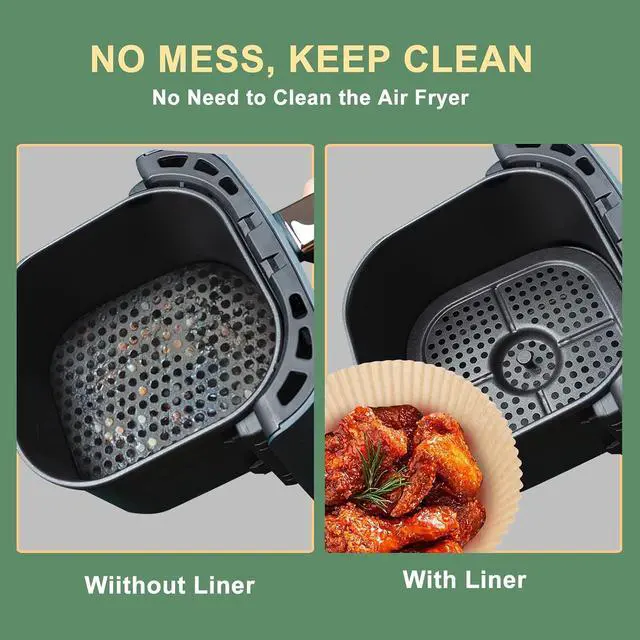 Alt view image 5 of 7 - 100Pcs Disposable Air Fryer Paper Liners for 3-5QT, (Round-6.3")