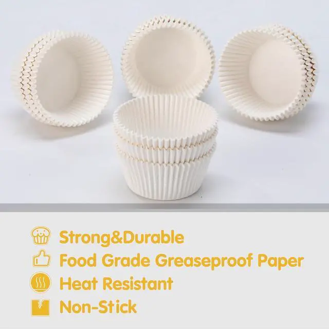 Alt view image 3 of 7 - Mini Cupcake Liners,500 pcs White Mini Muffin Liners for Baking