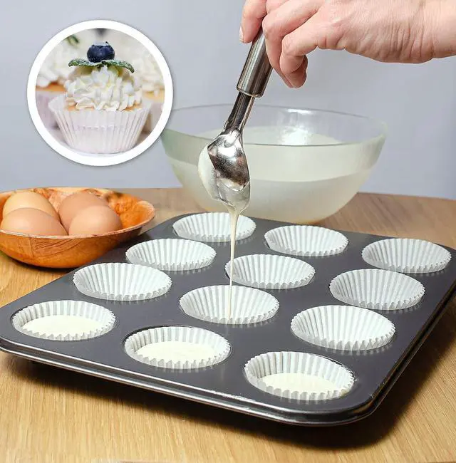 Alt view image 4 of 7 - Mini Cupcake Liners,500 pcs White Mini Muffin Liners for Baking