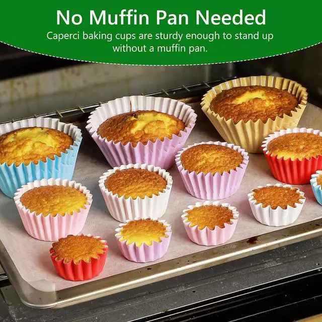 Alt view image 3 of 7 - Caperci Heavy Duty Jumbo Cupcake Muffin Liners for Baking - Extra Large 100pcs Grease-Resistant Pink Paper Baking Cups, No Muffin Pan Needed, Odorless, Easily Peels (Pink)