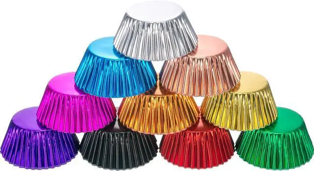 Main image of Sumind 200 Pieces Foil Cupcake Liners Metallic Standard Size Baking