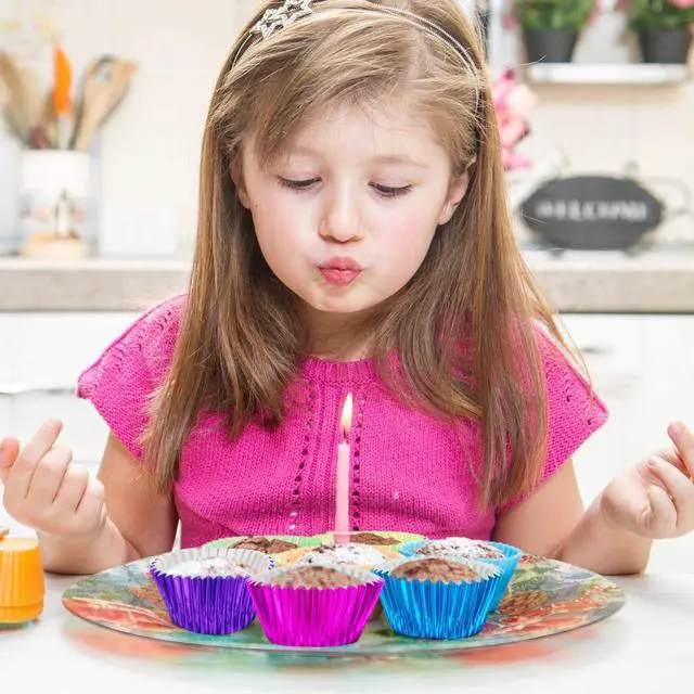 Alt view image 6 of 7 - Sumind 200 Pieces Foil Cupcake Liners Metallic Standard Size Baking
