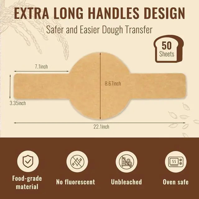 Alt view image 3 of 7 - BlissBoard Disposable Parchment Bread Sling for Dutch Oven 50 Pcs