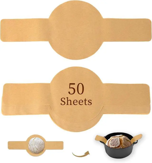 Main image of BlissBoard Disposable Parchment Bread Sling for Dutch Oven 50 Pcs