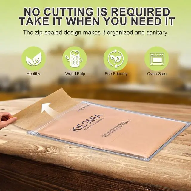 Alt view image 3 of 7 - 120 PCS Parchment Paper Sheets, 9 x 13 IN Unbleached, Precut Non-Stick Parchment Sheets for Baking, Cooking, Grilling, Steaming and More, Fit for An Air Fryer, Baking Sheet, Oven, or Sandwich Wraps