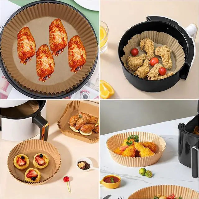 Alt view image 6 of 7 - 200Pcs Air Fryer Disposable Paper Liner, Round Non-Stick Air Fryer Liners Parchment Paper for Baking Roasting Microwave Oven (6.3 inch)