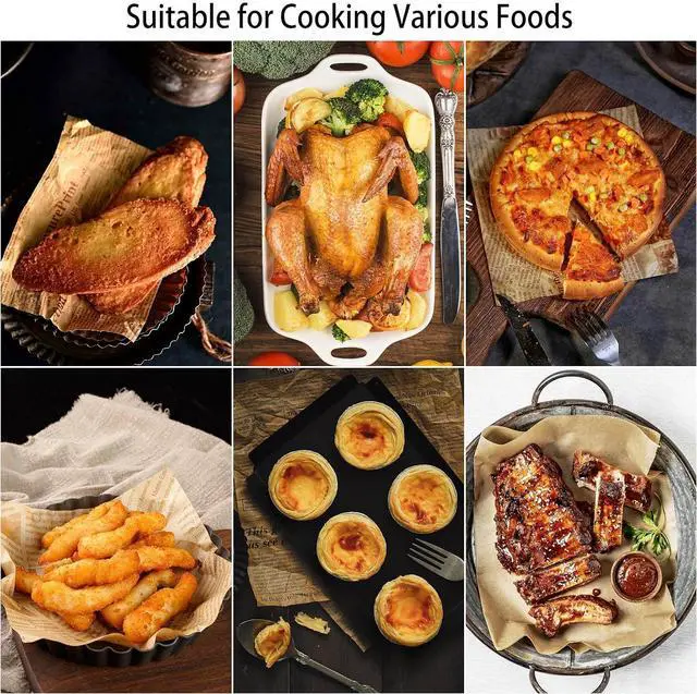 Alt view image 7 of 7 - 200Pcs Air Fryer Disposable Paper Liner, Round Non-Stick Air Fryer Liners Parchment Paper for Baking Roasting Microwave Oven (6.3 inch)