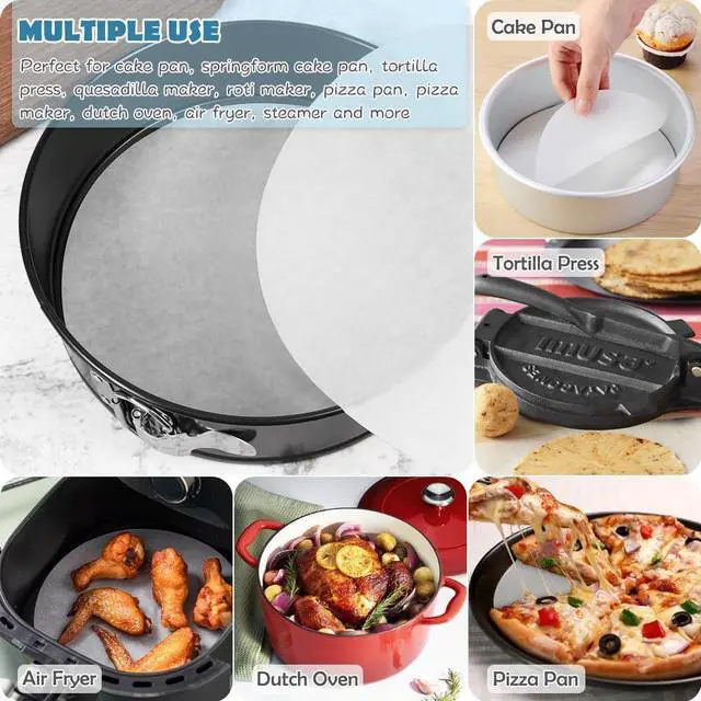 Alt view image 5 of 7 - BYKITCHEN 220pcs 10 Inch Round Parchment Paper for Cake Pan, Tortilla Press