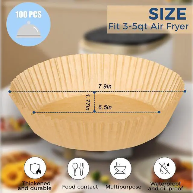 Alt view image 3 of 6 - Air Fryer Liners Disposable,6.5inch 100PCS Round Parchment Paper For Baking