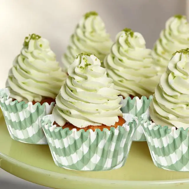 Alt view image 5 of 7 - Whaline 300Pcs Sage Green Plaid Paper Baking Cups Green Checkered Cupcake Liners Small Cake Baking Cups Muffin Cupcake Wrappers for One Lucky Duck Birthday Baby Shower Wedding Party, 2x1.2 Inch