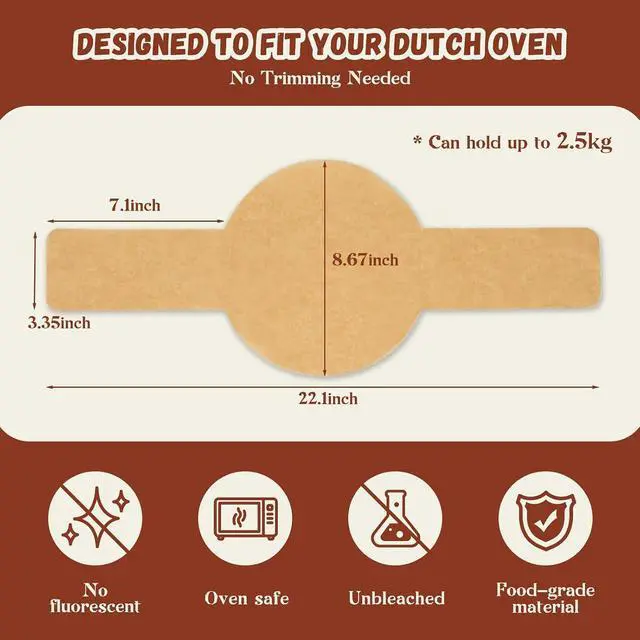 Alt view image 6 of 7 - Parchment Paper for Sourdough Baking 8" Round, 50 Sheets with Long Handles