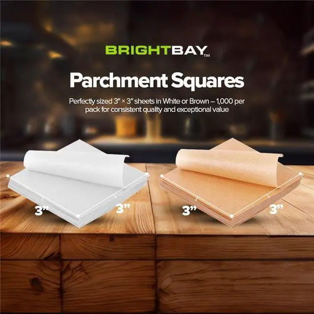 Alt view image 3 of 7 - 3x3 Inch Parchment Paper Squares - White (1000 Sheets), Precut Non-stick Single Serving Size for Baking, Cooking, Air Frying, and More