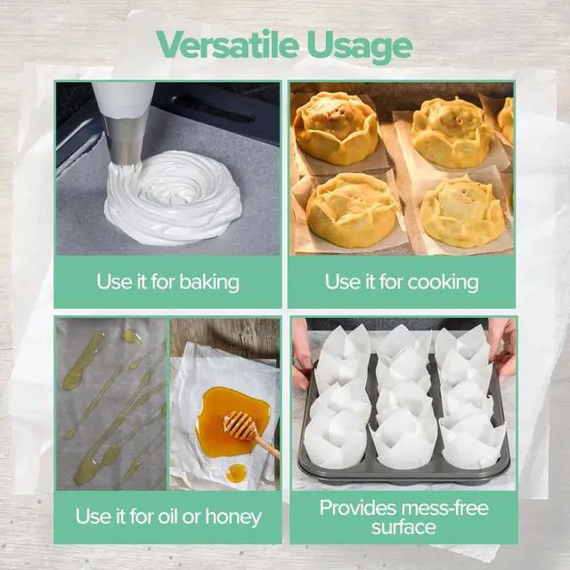 Alt view image 7 of 7 - 3x3 Inch Parchment Paper Squares - White (1000 Sheets), Precut Non-stick Single Serving Size for Baking, Cooking, Air Frying, and More