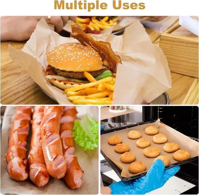 Alt view image 4 of 7 - 200 PCS Unbleached Parchment Paper 12x16 In Precut Baking Sheets for Air Fryer, Oven, and Grill Nonstick, Oil-Resistant, High-Temperature Baking Paper for Cooking, Roasting, and Food Prep