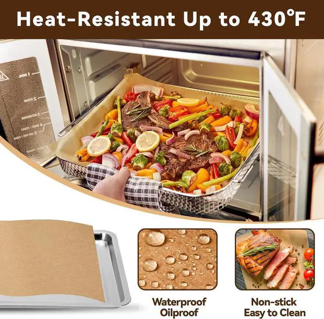 Alt view image 3 of 7 - 120PCS Air Fryer Liners Disposable, Parchment Paper for Emeril Lagasse 26QT