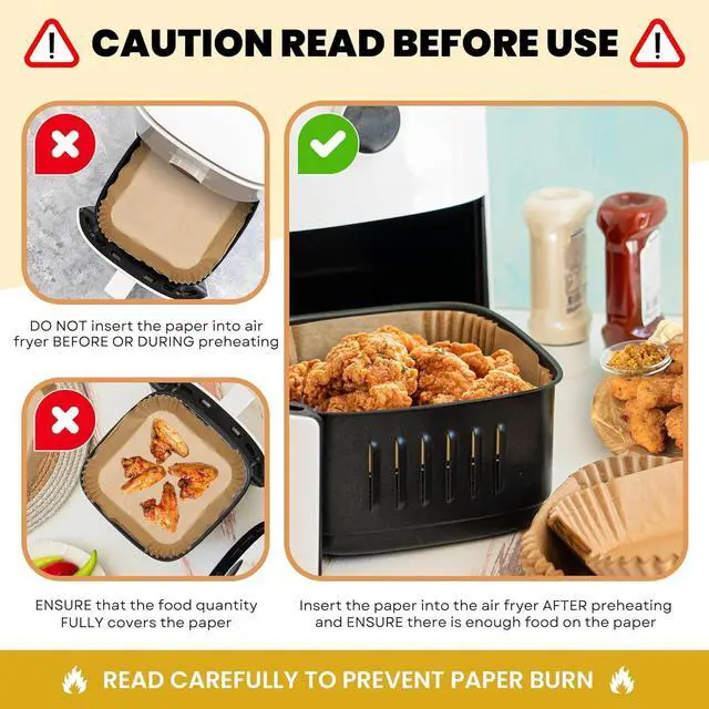Alt view image 4 of 6 - Air Fryer Liners Disposable 125 pk 8" Unbleached Non-Stick Parchment Paper, Fits 5-8 QT Basket, Air Fryer Liners | Airfryer Liners