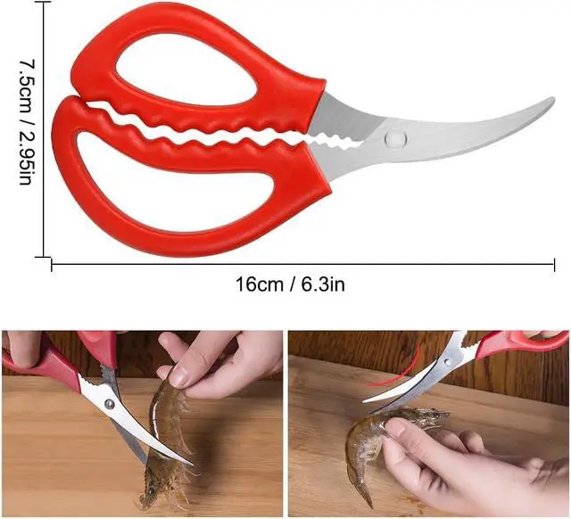 Alt view image 4 of 7 - Calary 4Pcs Seafood Scissors Crab Scissors Seafood Shears Multifunctional Crab Leg Crackers and Tools