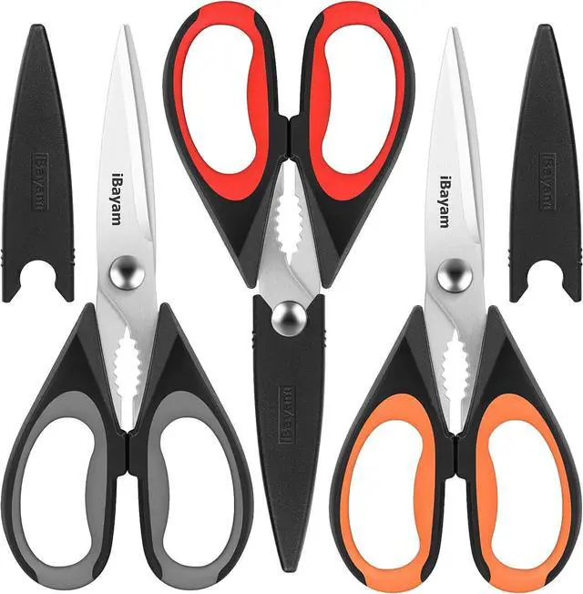 Main image of iBayam 3-Pack 8.7" Kitchen Scissors All Purpose Heavy Duty Shears w/Sheath