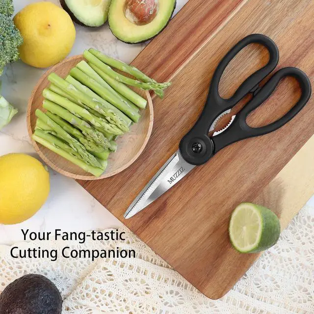Alt view image 4 of 7 - Kitchen Scissors All Purpose, Heavy Duty Stainless Steel Kitchen Shears for Food, Herbs, Meat, Fish with Soft Comfort Grip Handle - 8.7-Inch Black