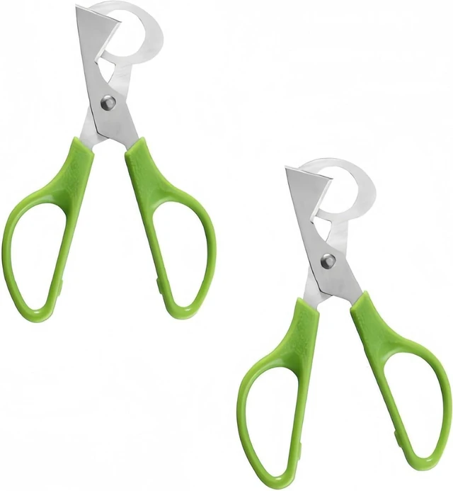Main image of LIUSM Green Quail Egg Cutter Scissors Kitchen Shears Tool-2 Pcs