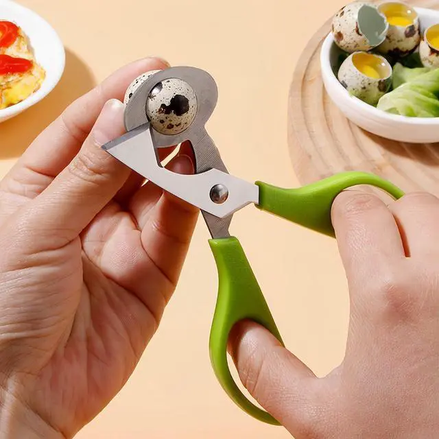Alt view image 3 of 5 - LIUSM Green Quail Egg Cutter Scissors Kitchen Shears Tool-2 Pcs