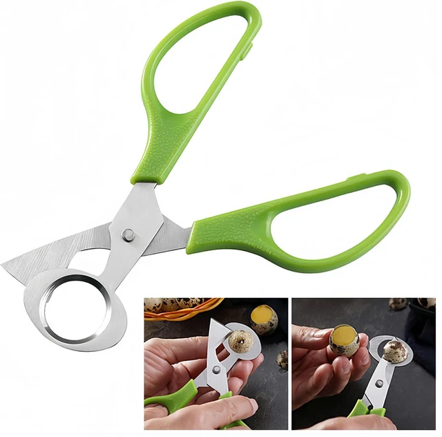 Alt view image 2 of 5 - LIUSM Green Quail Egg Cutter Scissors Kitchen Shears Tool-2 Pcs