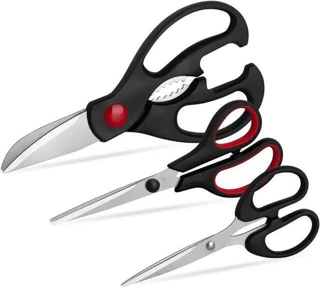 Main image of Kitchen Shears Set - QtoiKce Kitchen Scissors 3 Pack All Purpose Poultry Shears,Stainless Steel Sharp Utility Cooking Scissors for Home