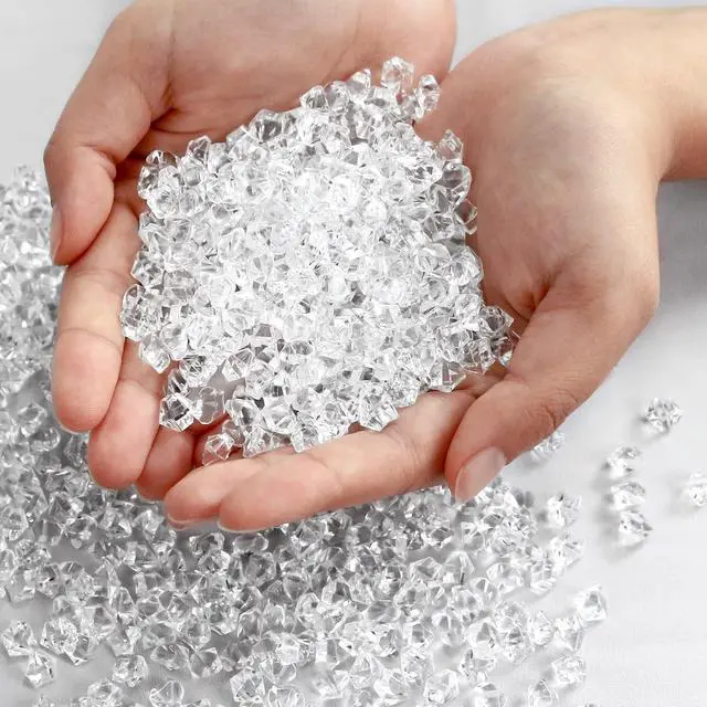 Alt view image 7 of 7 - 600PCS Fake Crushed Ice Rocks, Acrylic Diamond Crystals Fake Diamonds Plastic Clear Ice Cubes Diamond Table Scatters Acrylic Gems For Vase Fillers Home Decoration Wedding Birthday (Clear)
