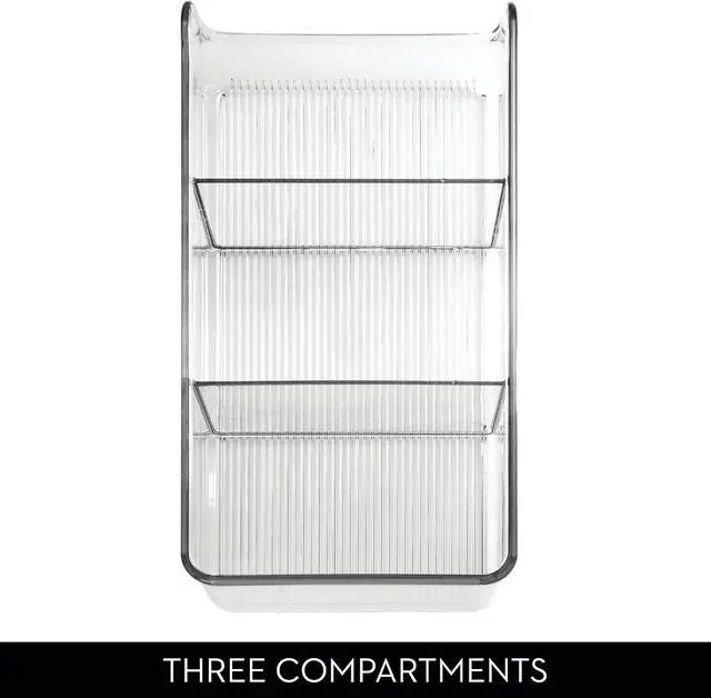 Alt view image 5 of 7 - iDesign Stackable 3-Section Divided Storage Bin, Clear