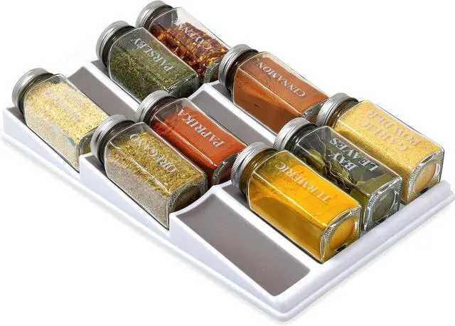 Main image of 3 Tier Spice Drawer Organizer with Non-Skid Storage Tray for Kitchen