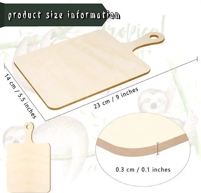 Alt view image 2 of 7 - Yalikop 6 Pcs Mini Wooden Cutting Board for Crafts with Handle Unfinished Paddle Chopping Board Small Kitchen Serving Wooden Cooking Butcher Block for Christmas DIY Home Kitchen Decor(9.1 x 5.5 Inch)