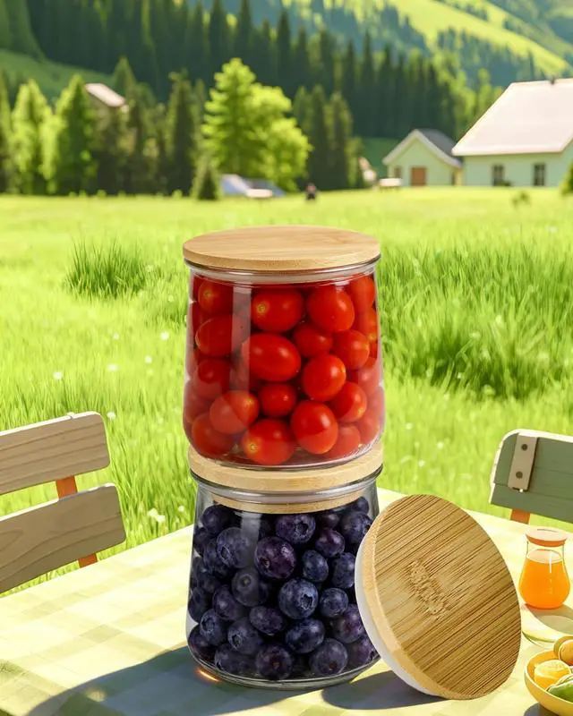 Alt view image 5 of 7 - 8 Pack Oui Yogurt Jar Lids with 8 Labels, Food-Grade Bamboo Lids for 5Oz Oui Yogurt Jars, Reusable Wooden Canning Covers Perfect for Oui Yogurt Bottle with Airtight Seal Ring(Jar not Included)