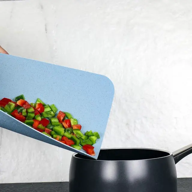 Alt view image 2 of 3 - Chef Craft Eco-Friendly Wheat Straw Cutting Board with Durable Plastic Backing, 3-Piece Flexible Cutting Board Set (Pink, Blue, Green)