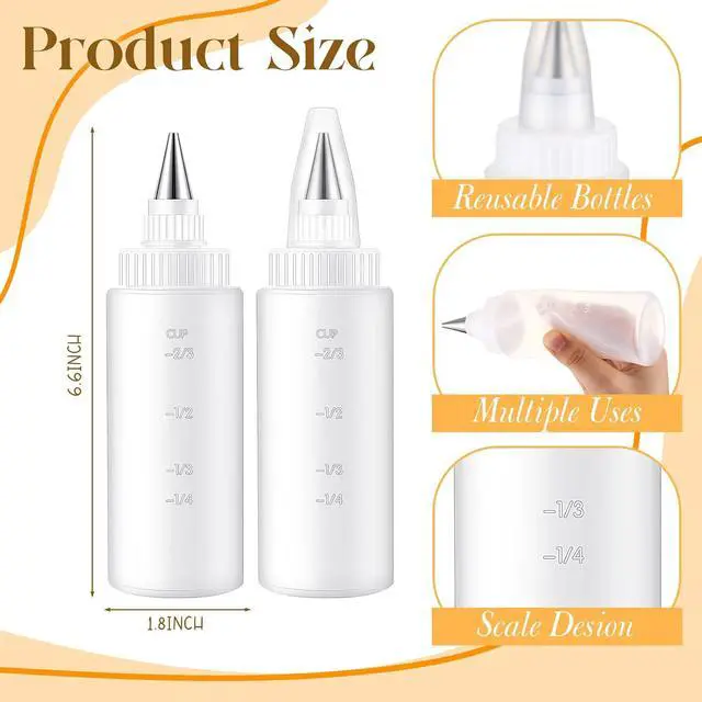 Alt view image 2 of 6 - 4 Pcs Squeeze Icing Bottles for Cookie Decorating,4 oz