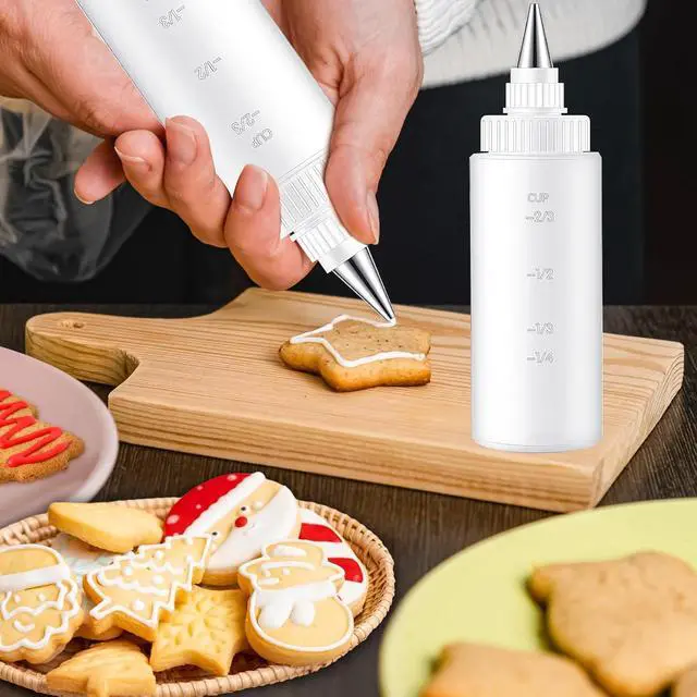 Alt view image 3 of 6 - 4 Pcs Squeeze Icing Bottles for Cookie Decorating,4 oz