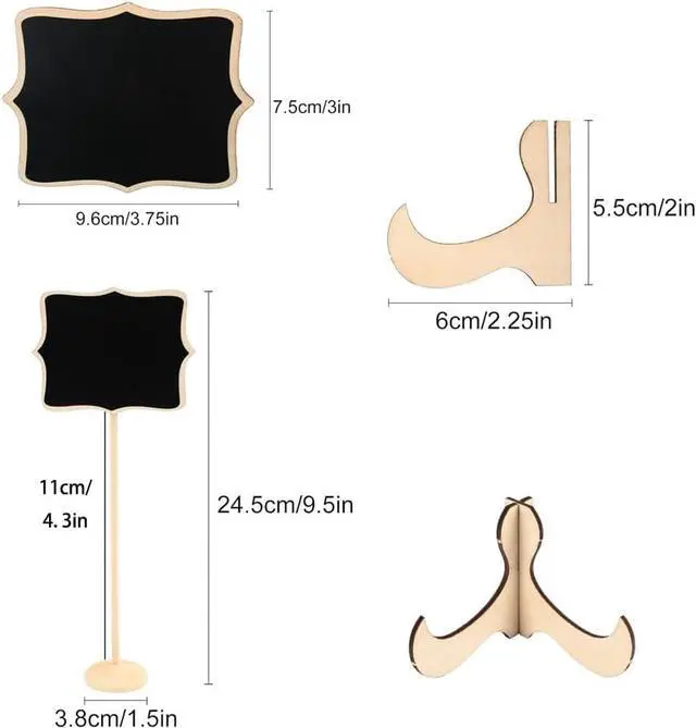 Alt view image 2 of 7 - Mini Chalkboard Signs Set of 10 Food Labels for Party Buffet Wedding Table Number Message Board Event Decoration Perfect Food Signs for Buffet and Party Decor