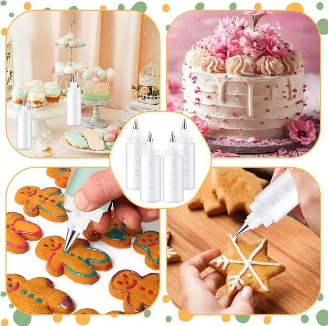 Alt view image 6 of 6 - 4 Pcs Squeeze Icing Bottles for Cookie Decorating,4 oz