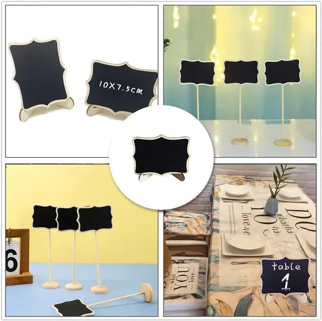 Alt view image 6 of 7 - Mini Chalkboard Signs Set of 10 Food Labels for Party Buffet Wedding Table Number Message Board Event Decoration Perfect Food Signs for Buffet and Party Decor