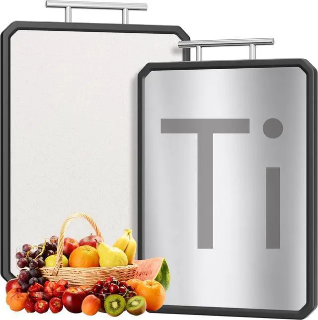 Main image of Titanium Cutting Boards for Kitchen, Large 16x11 Inch Pure Titanium and Wheat Straw PP Double Sided Chopping Board, Dishwasher Safe, Easy to Clean